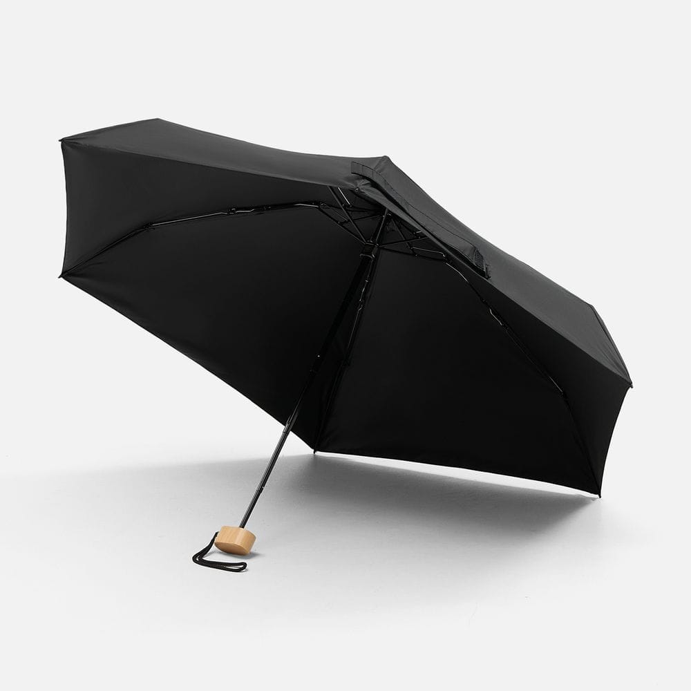 Зонт складной RainCase в чехле-сумке, черный с логотипом