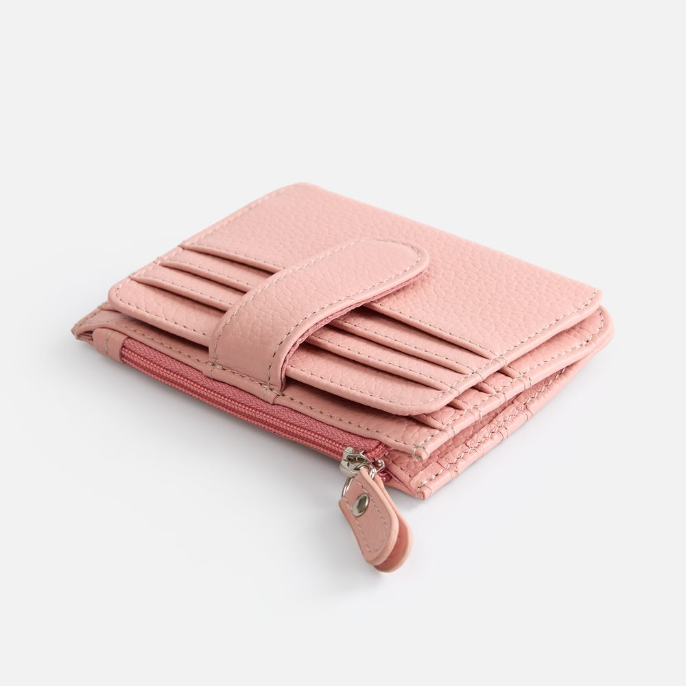 Картхолдер на молнии Unison, розовый с логотипом