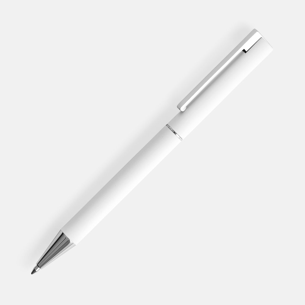 Ручка шариковая Blade Soft Touch, белая с логотипом