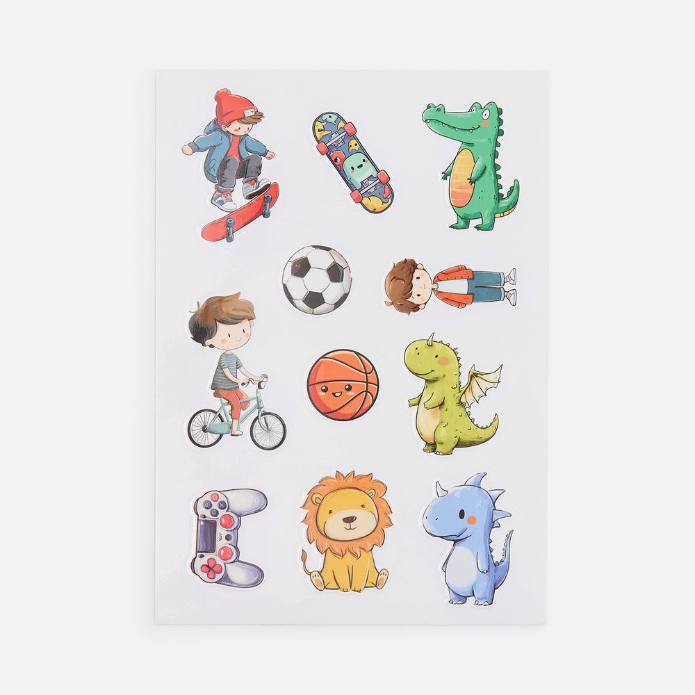 Стикерпак UV-DTF Thematik, для мальчиков с логотипом