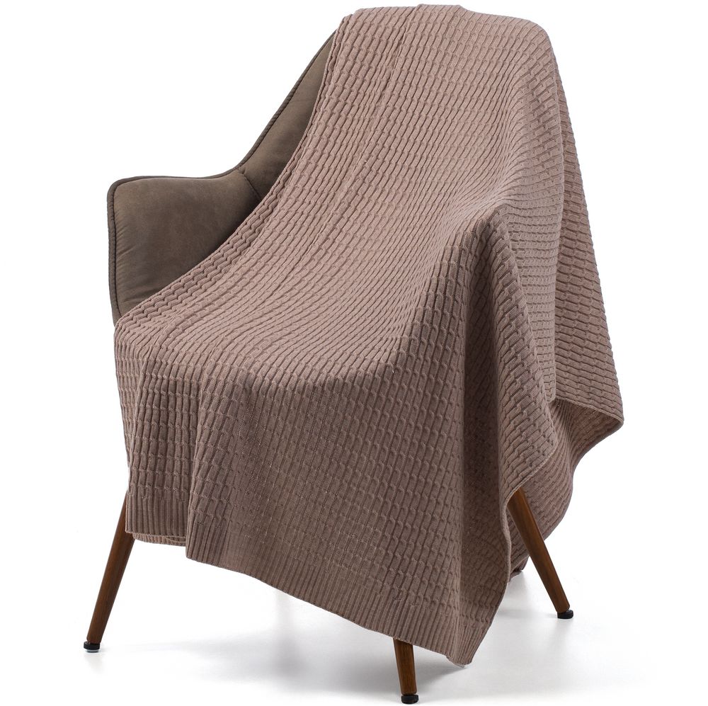 Плед Slumberland, бежевый меланж с логотипом