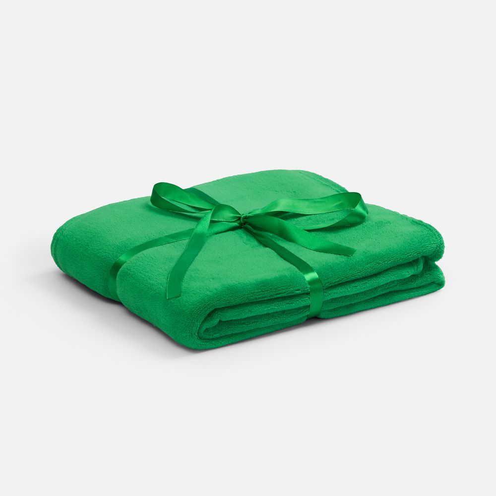 Плед Plush, зеленый с логотипом