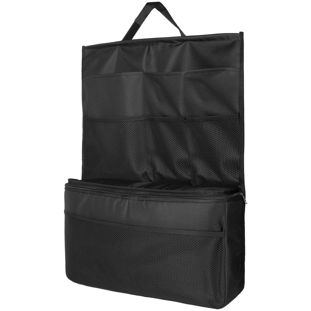 Органайзер с термоотделением на спинку сиденья Cool Rider, черный с логотипом