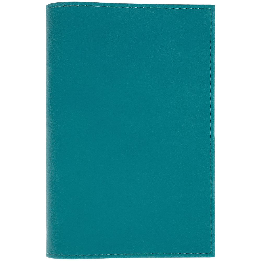 Обложка для паспорта Nubuk, бирюзовая с логотипом