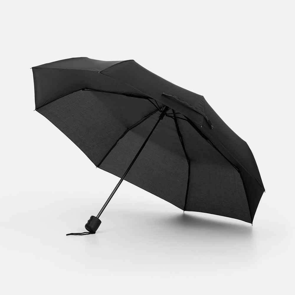 Зонт складной Basic, ver.2, черный с логотипом