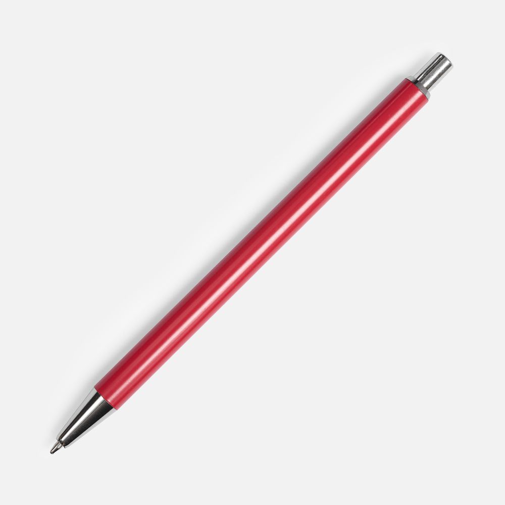 Ручка шариковая Slim Beam, красная с логотипом