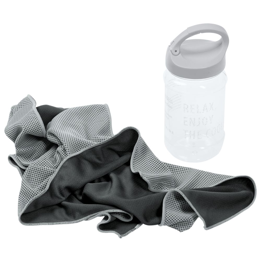 Охлаждающее полотенце Weddell, серое с логотипом