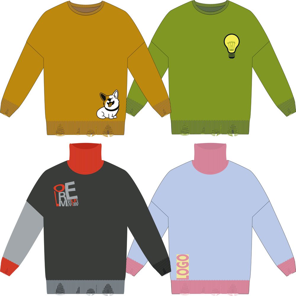 Свитер оверсайз Tricksy Net Grunge на заказ, акрил с логотипом