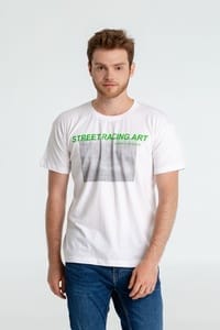 Футболка Street Racing Art, белая с логотипом