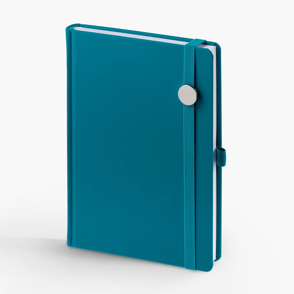 Ежедневник Favor Metal, недатированный, бирюзовый с логотипом