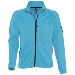 Куртка флисовая мужская New Look Men 250, бирюзовая с логотипом