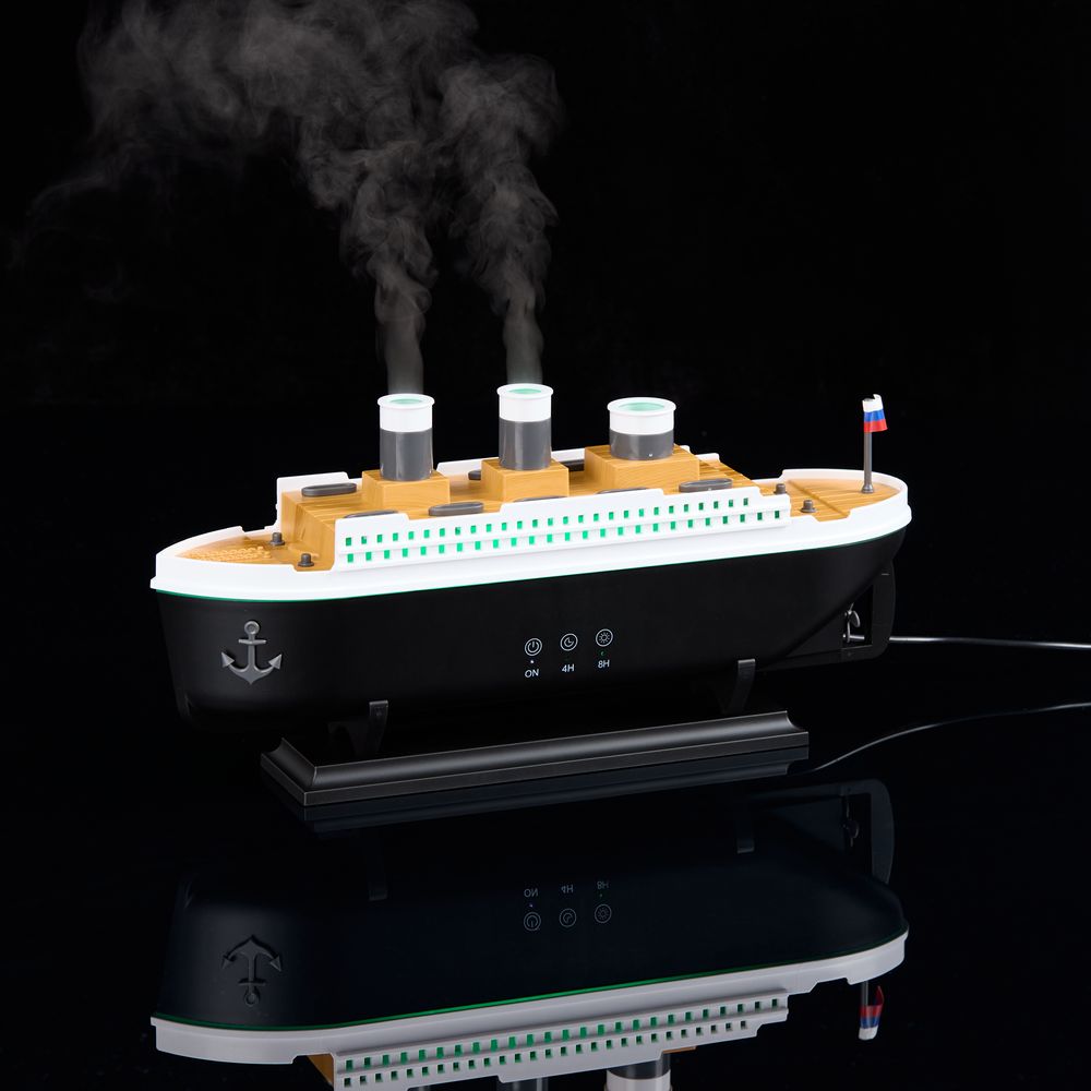 Увлажнитель-ароматизатор Steam Stream, черный с логотипом