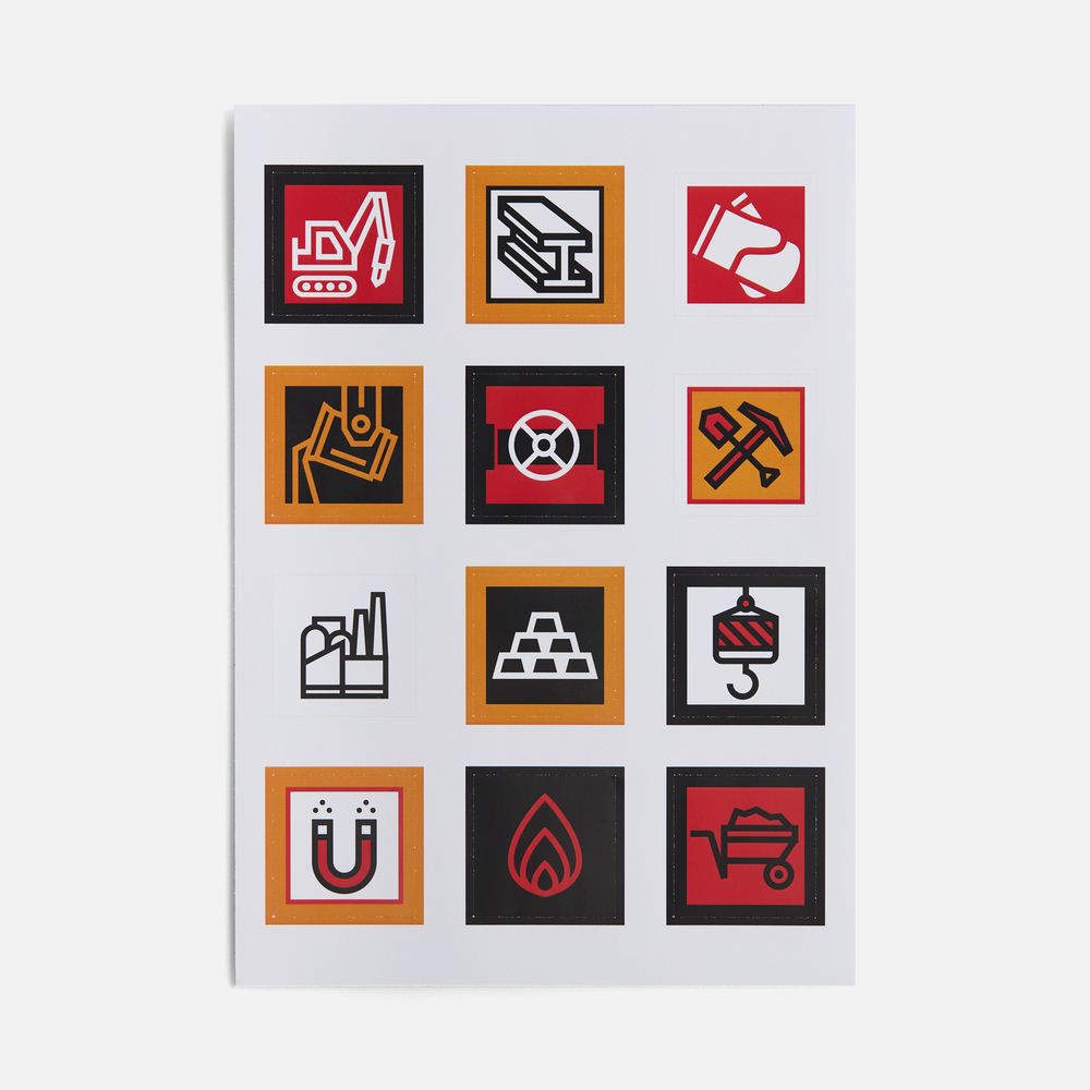 Стикерпак бумажный Industry, металлургия с логотипом