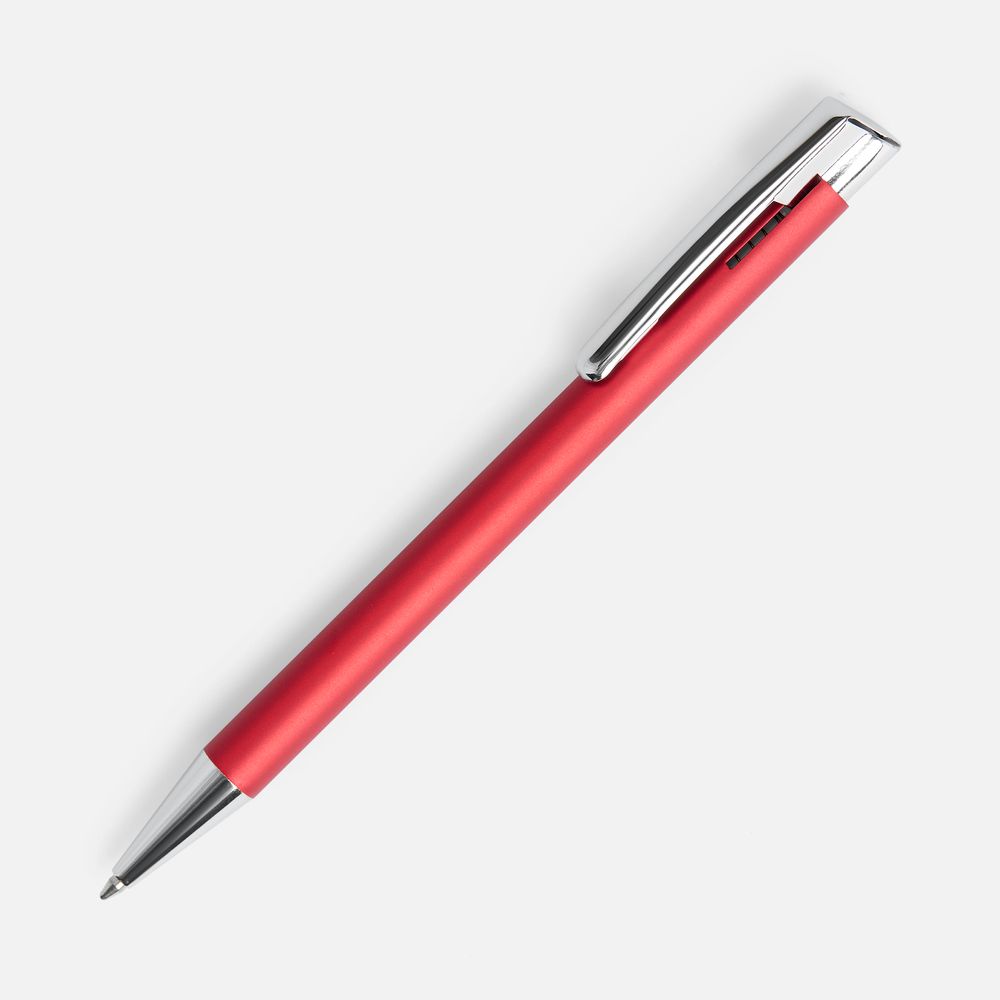 Ручка шариковая Stork, красная с логотипом