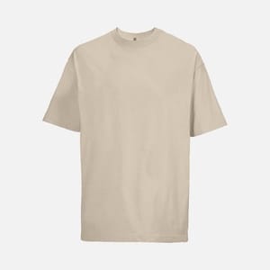 Футболка оверсайз мужская Boxy Men, бежевая (льняная) с логотипом
