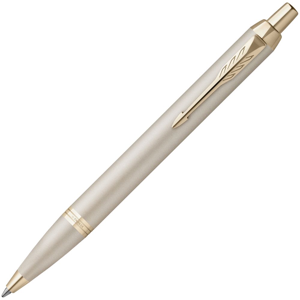 Ручка шариковая Parker IM Professionals Monochrome Champagne, золотистая с логотипом