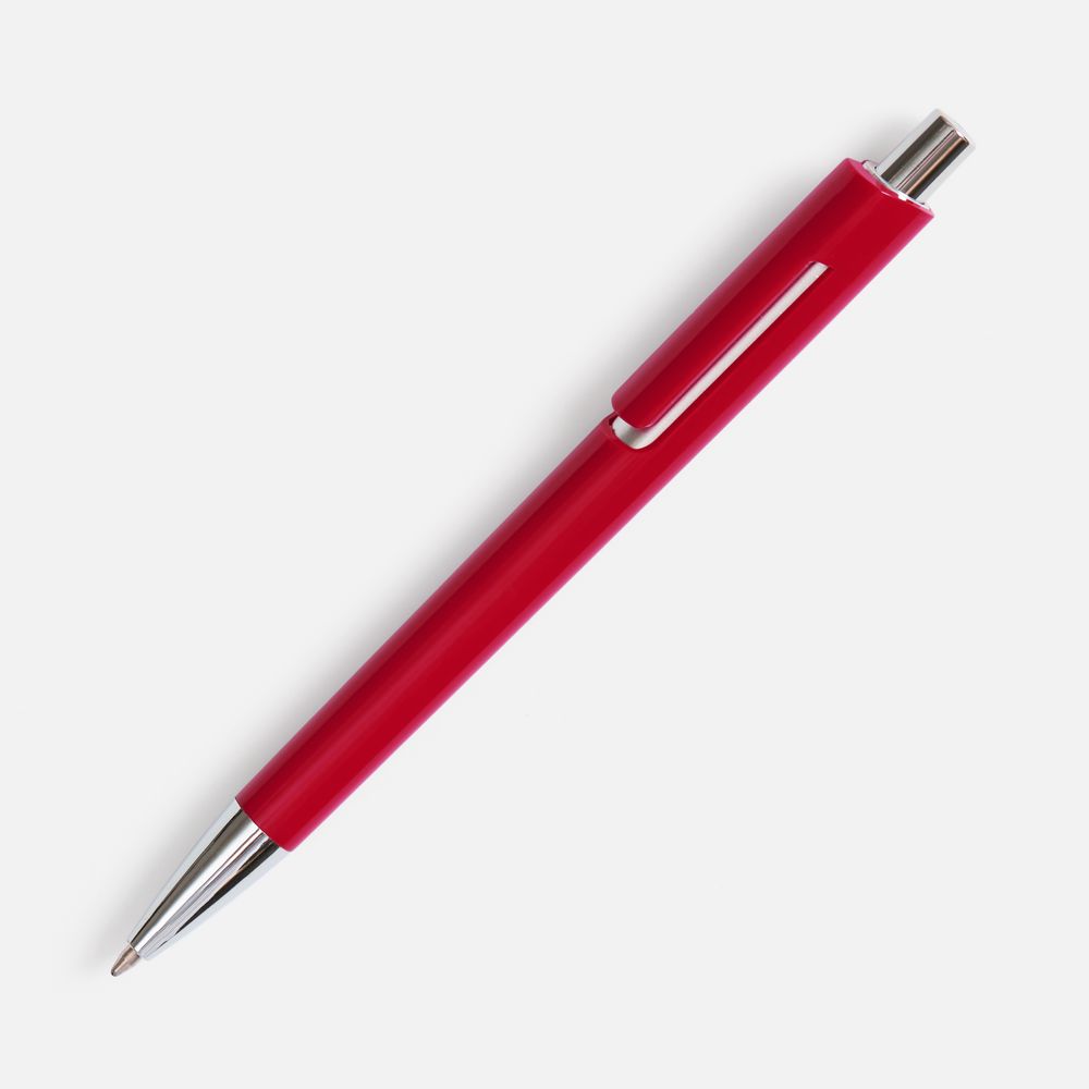 Ручка шариковая Dominanta Color, красная с логотипом