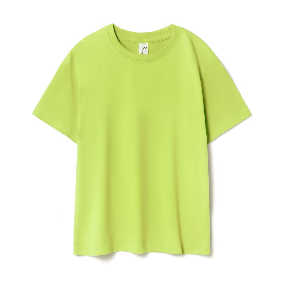 Футболка детская Regent Kids 150, зеленое яблоко с логотипом