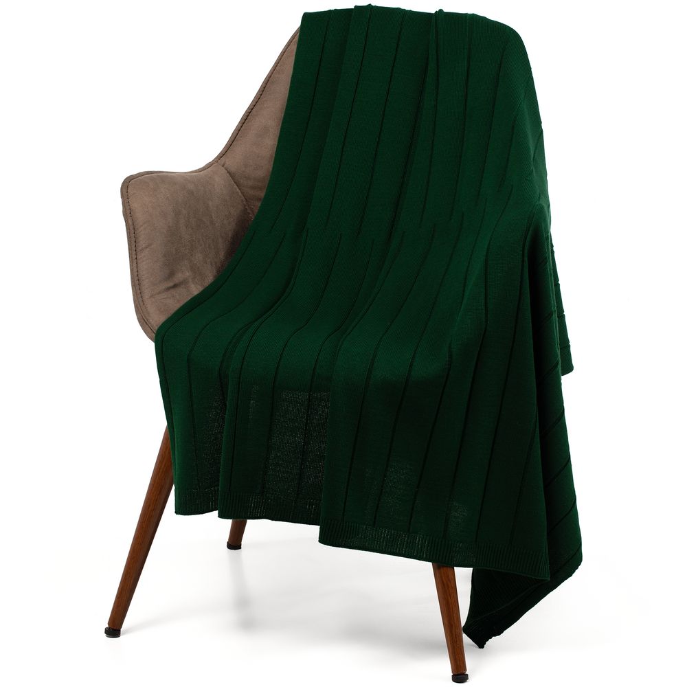 Плед Bambolay, темно-зеленый с логотипом