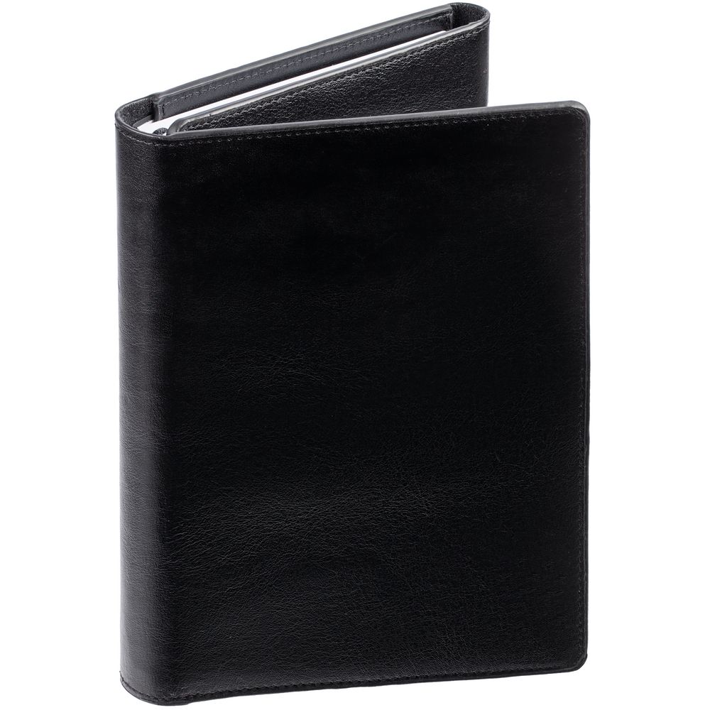 Ежедневник-портфолио Napoli, недатированный, черный с логотипом