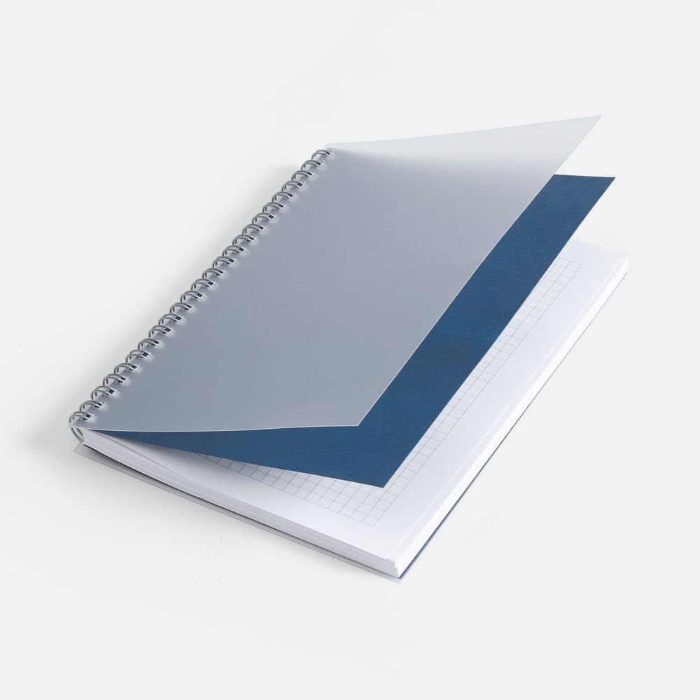 Блокнот на пружине Novalis, синий с логотипом