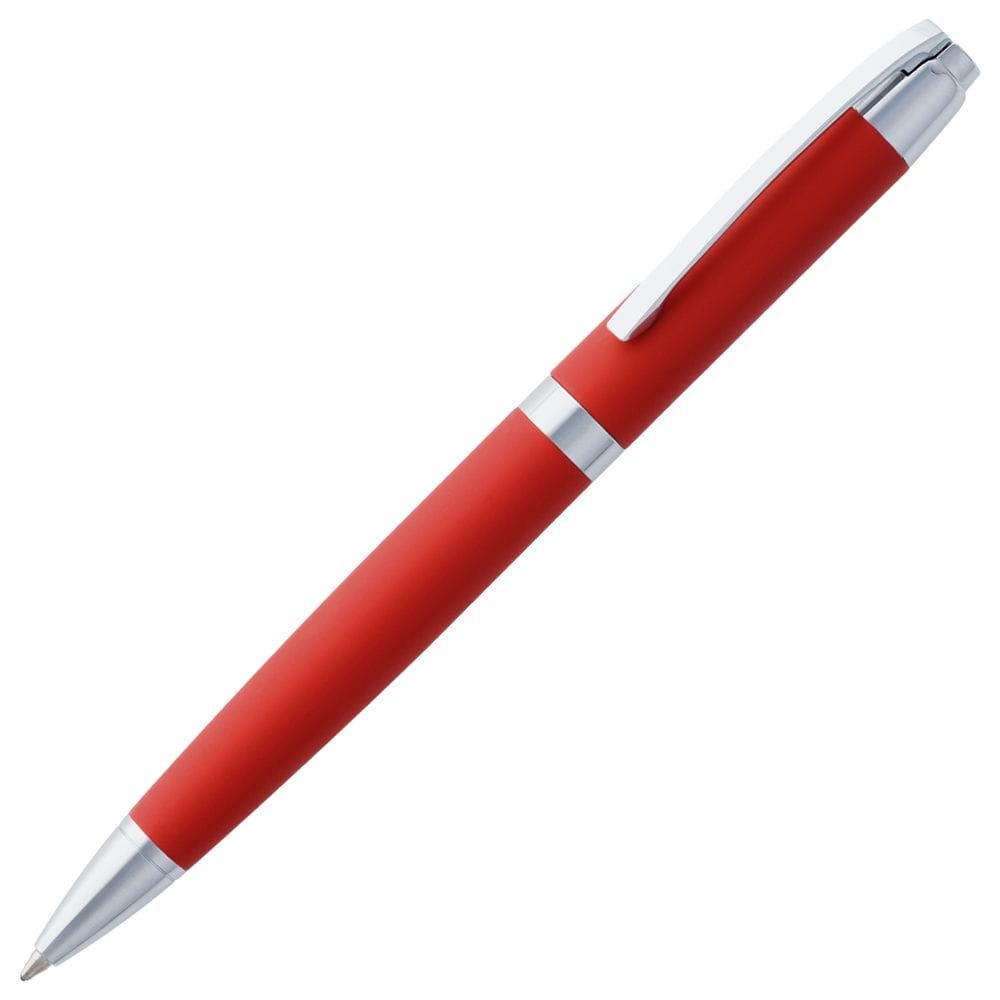 Ручка шариковая Razzo Chrome, красная с логотипом
