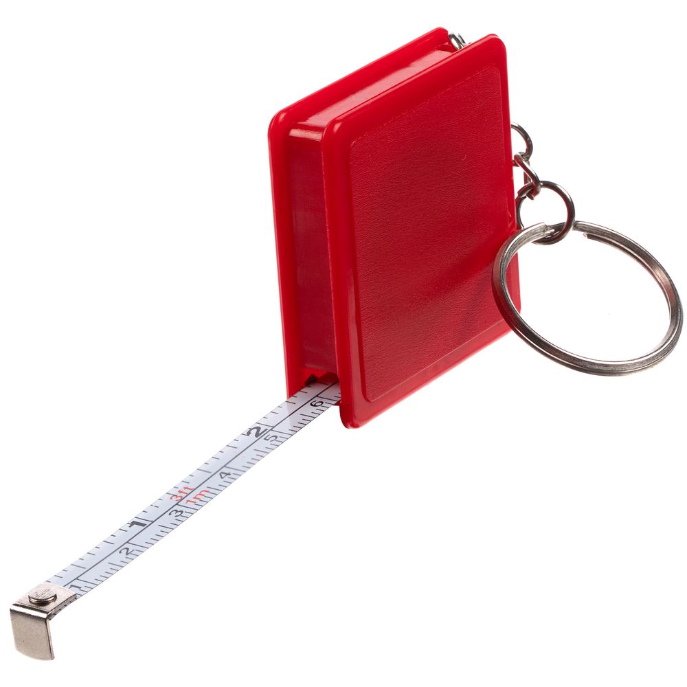 Брелок с рулеткой Square, ver.2, красный с логотипом