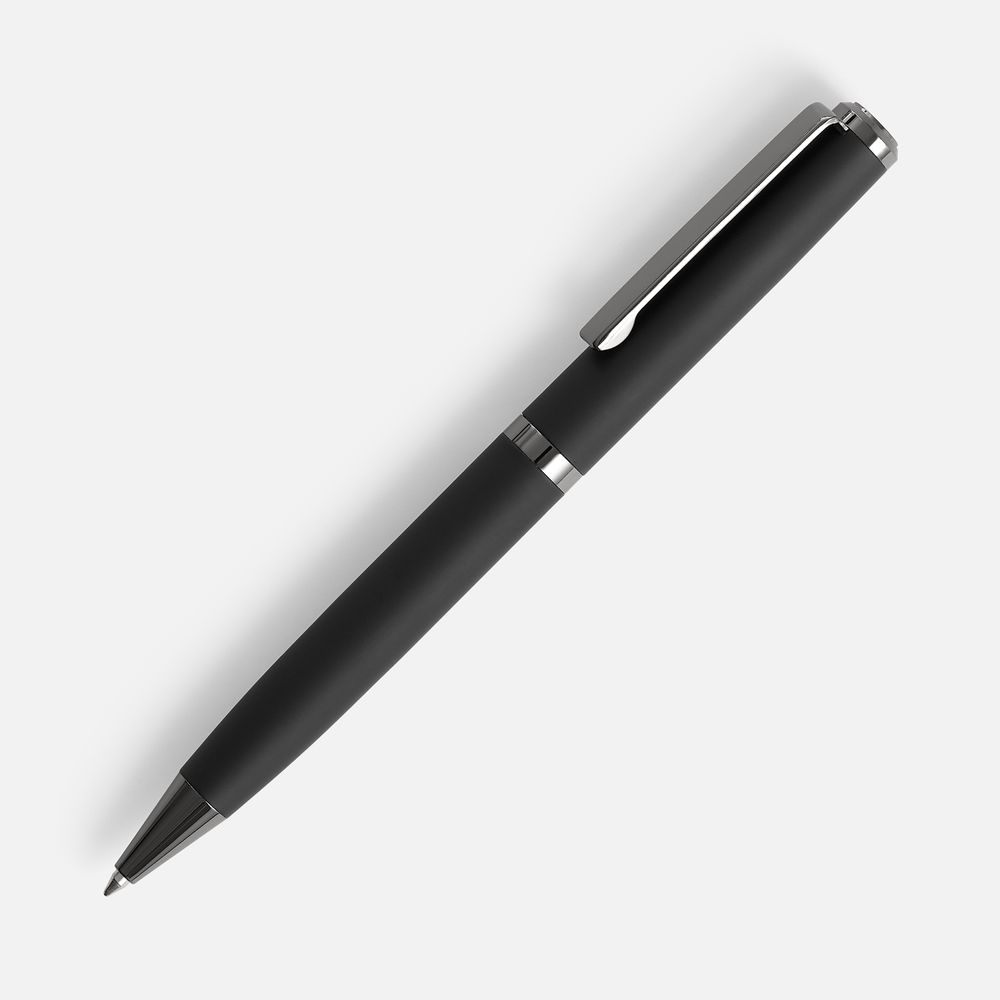 Ручка шариковая Inkish Gunmetal, черная с логотипом