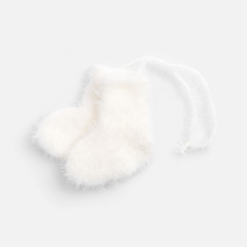 Подвеска на елку «Вьюжка», носочки, белая с логотипом