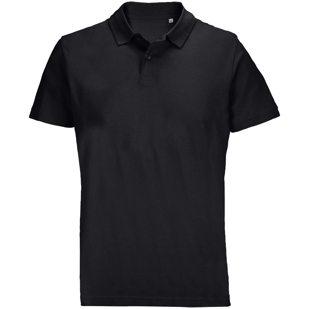Рубашка поло унисекс Pulse, черная с логотипом