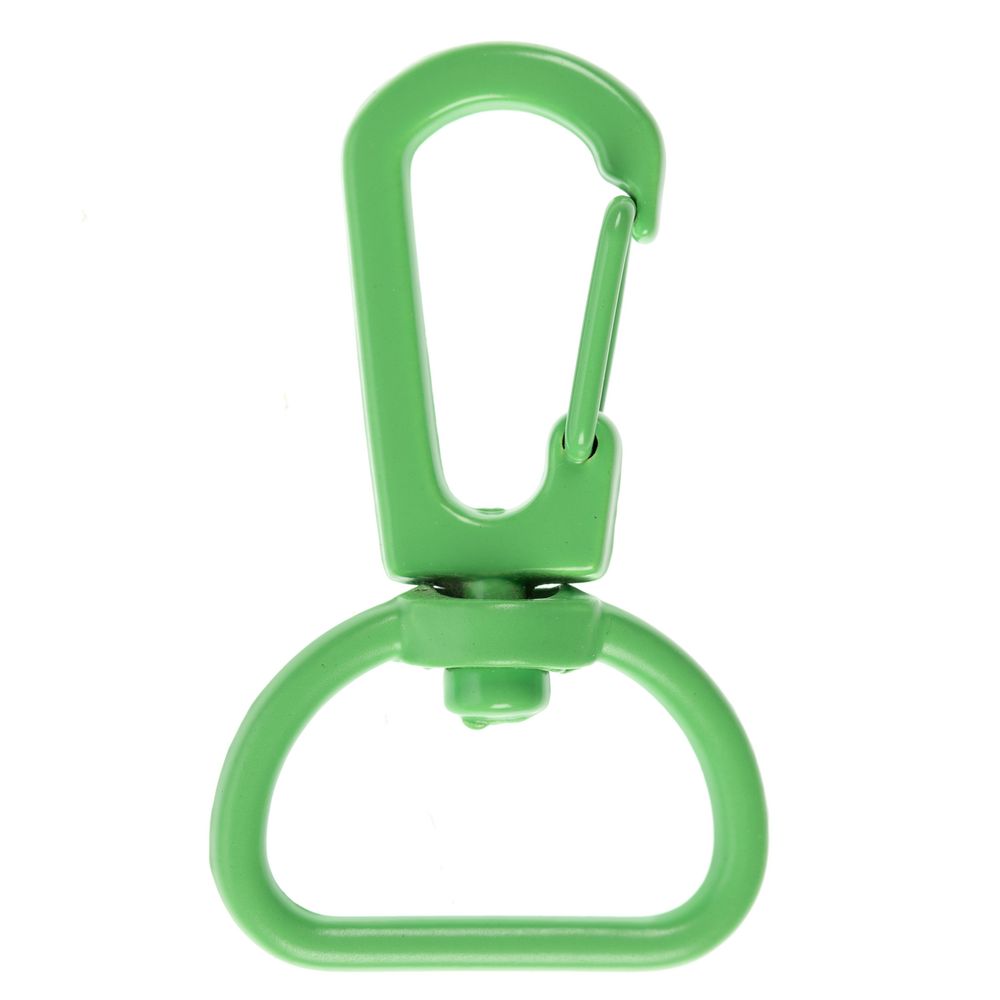 Застежка-карабин Snap Hook, M, зеленый неон с логотипом