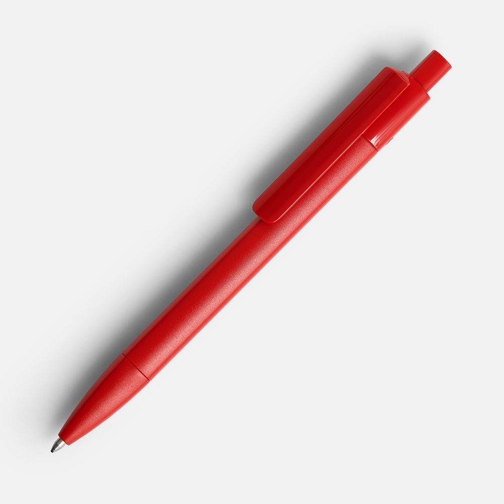 Ручка шариковая Prodir DS4 PMM-P, красная с логотипом