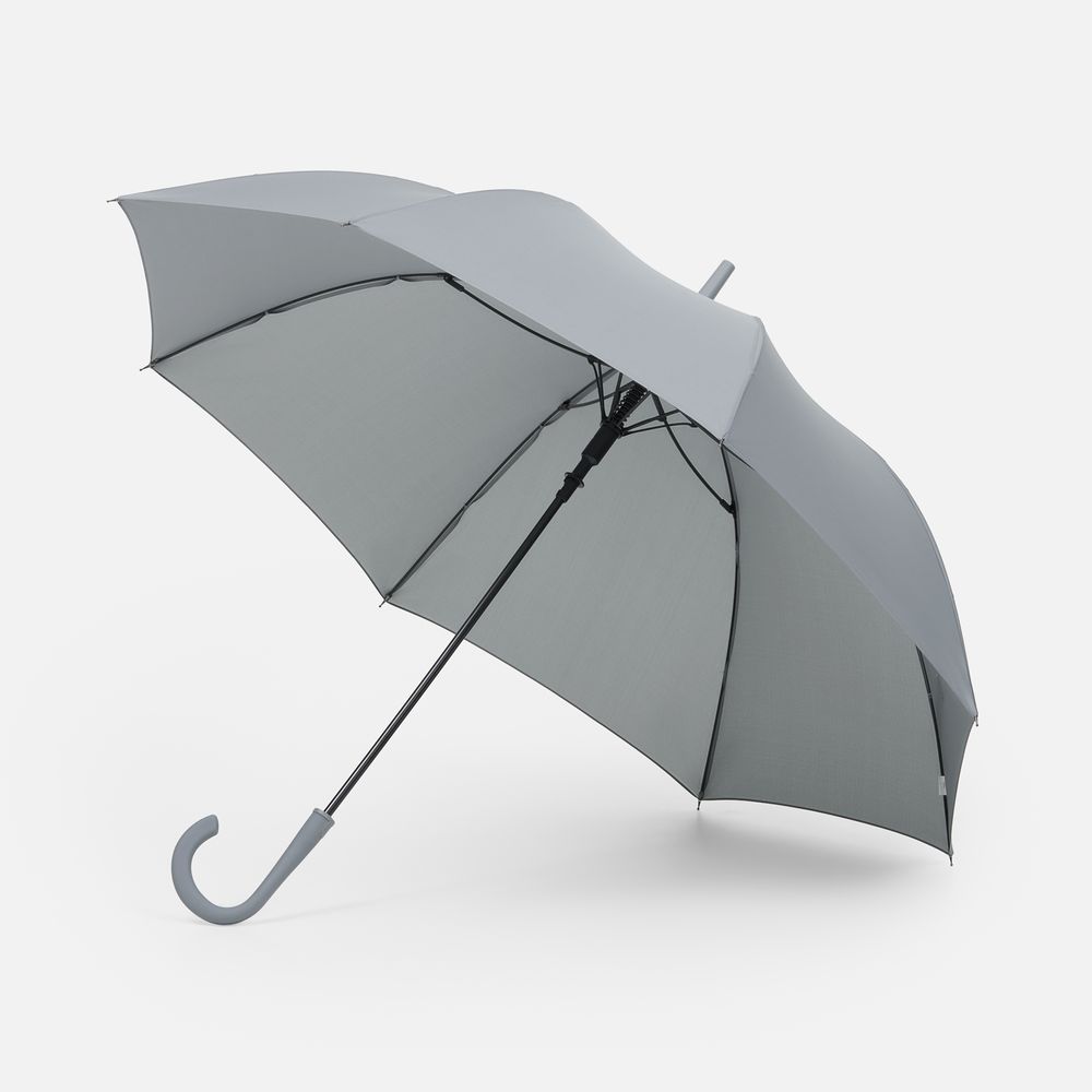 Зонт-трость Nimbrella, серый с логотипом