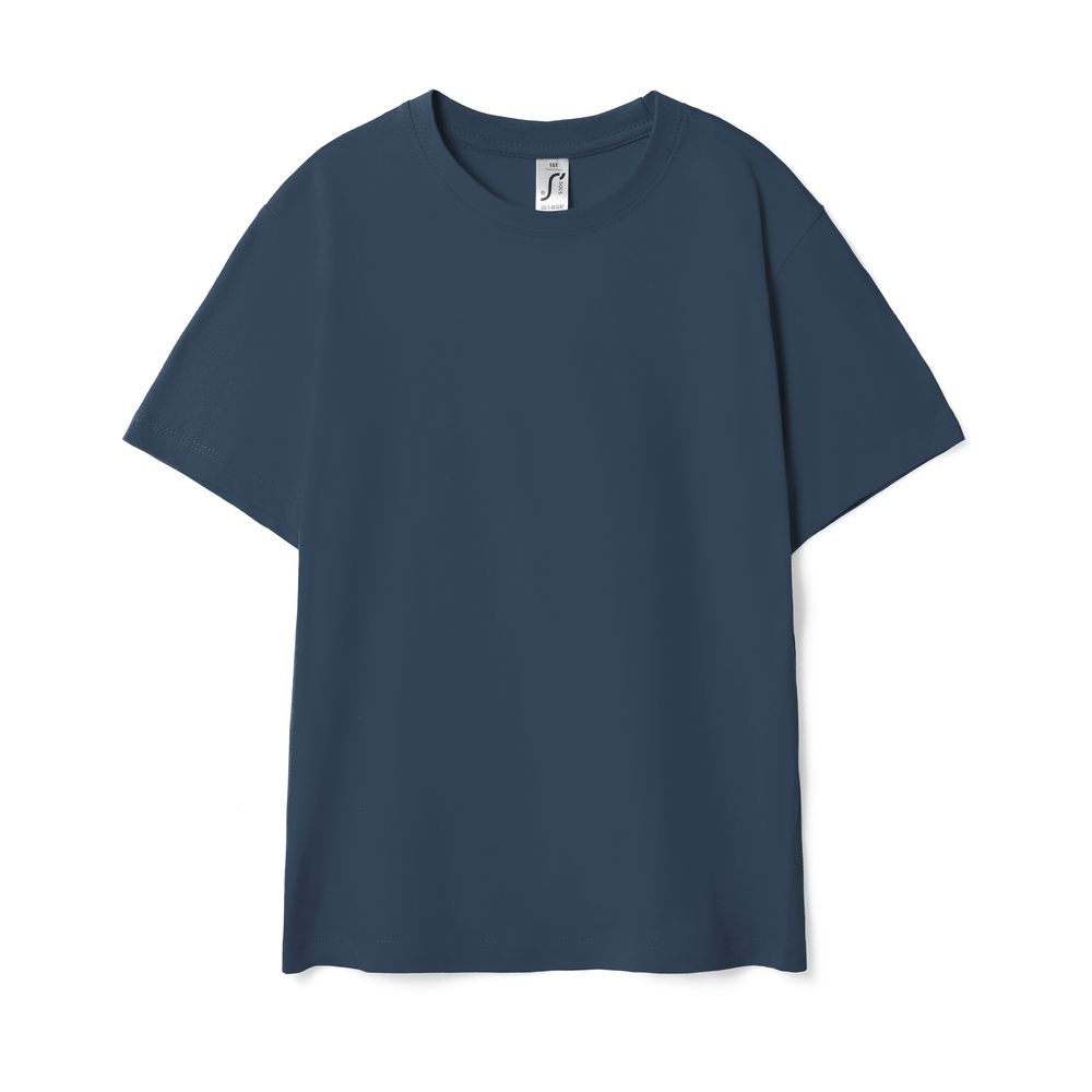 Футболка детская Regent Kids 150, синяя (джинс) с логотипом