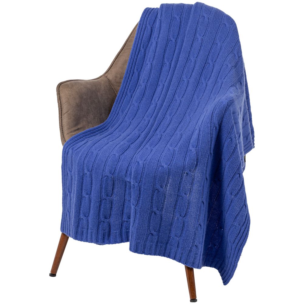 Плед Auray, ярко-синий с логотипом