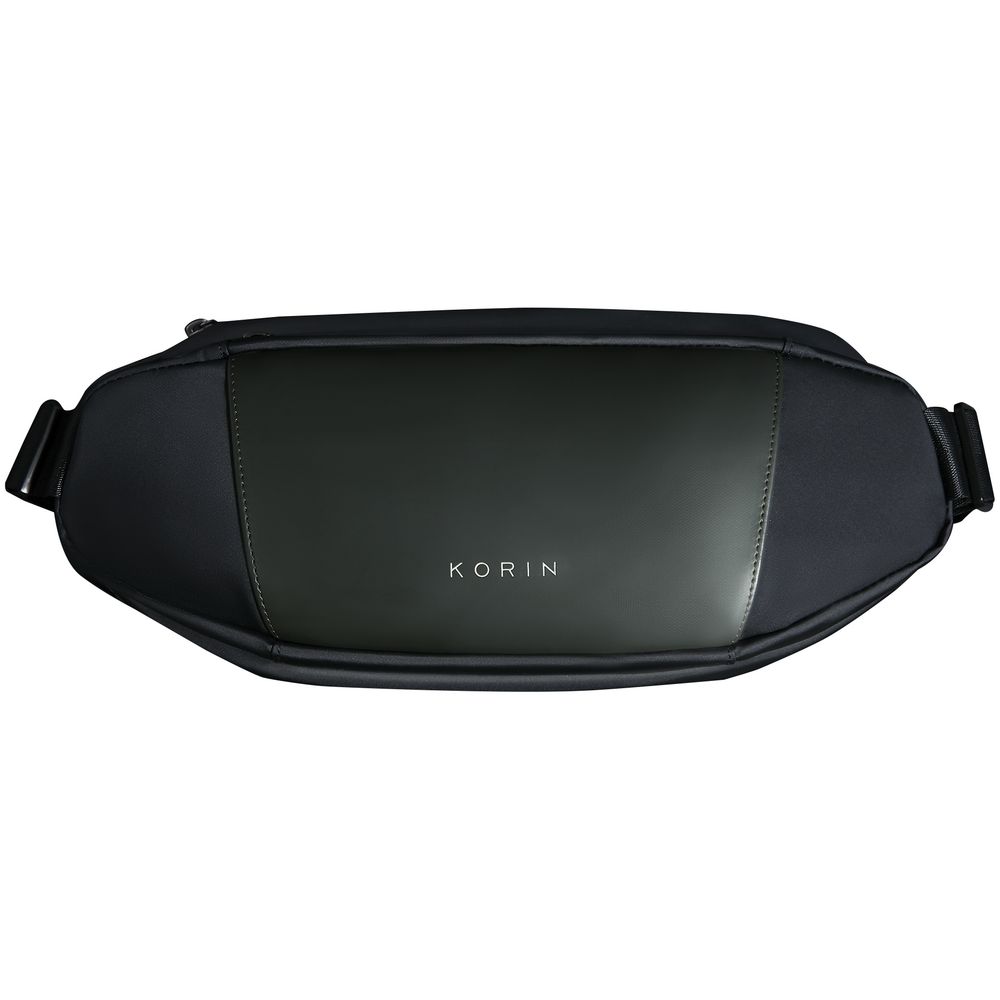 Сумка кросс-боди FlipSling, черная с зеленым с логотипом