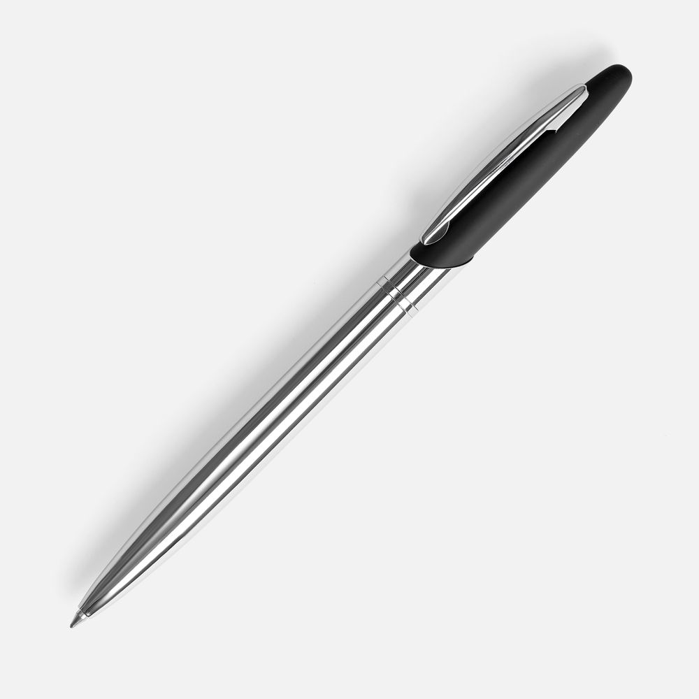 Ручка шариковая Dagger Soft Touch, черная с логотипом