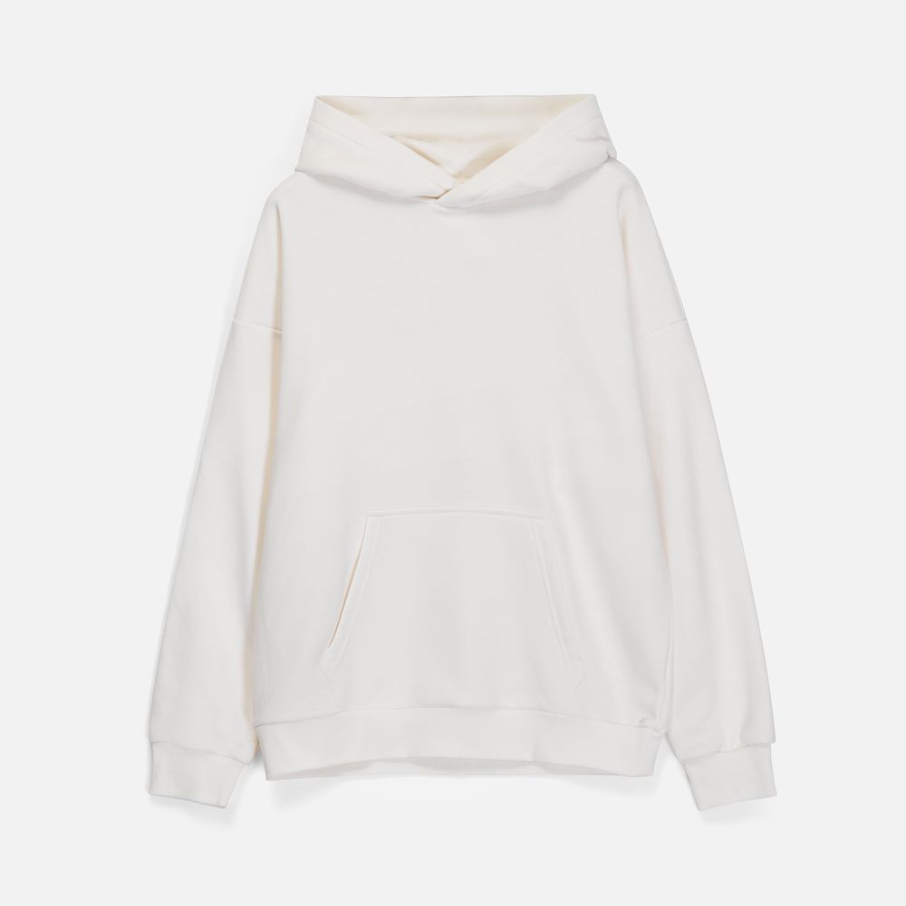 Худи унисекс оверсайз Esplanada, молочно-белое с логотипом