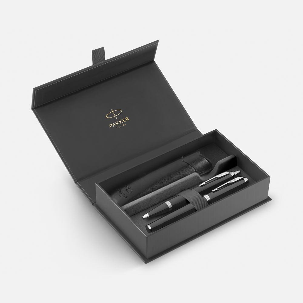 Набор Parker IM Essential Black CT, черный с логотипом