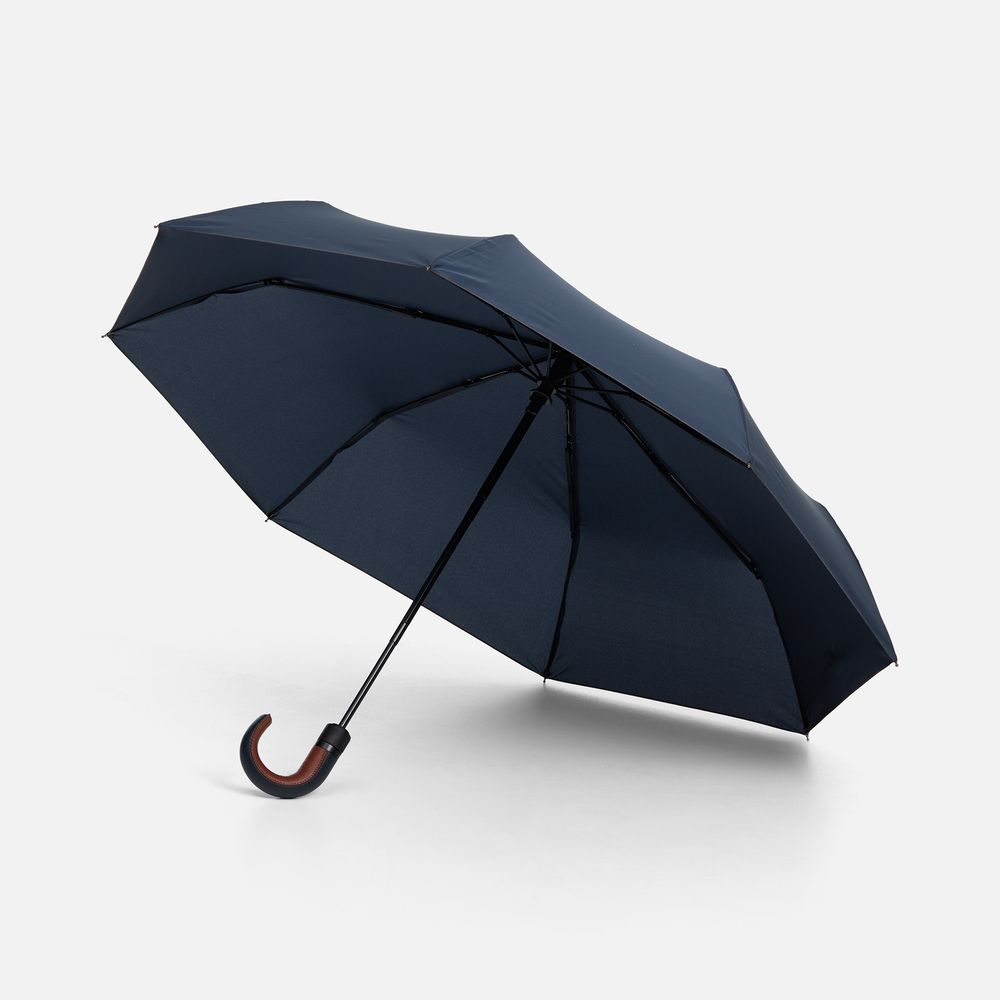 Складной зонт Palermo, темно-синий с логотипом