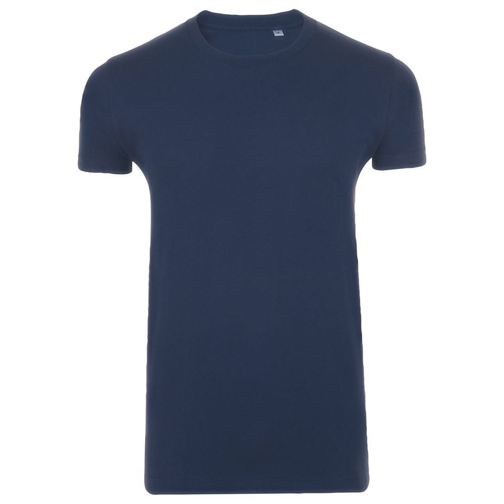 Футболка мужская приталенная Imperial Fit 190, кобальт (темно-синяя) с логотипом