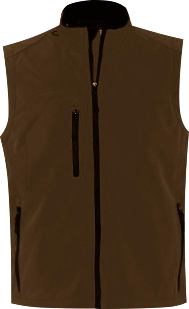 Жилет мужской софтшелл Rallye Men шоколадно-коричневый с логотипом