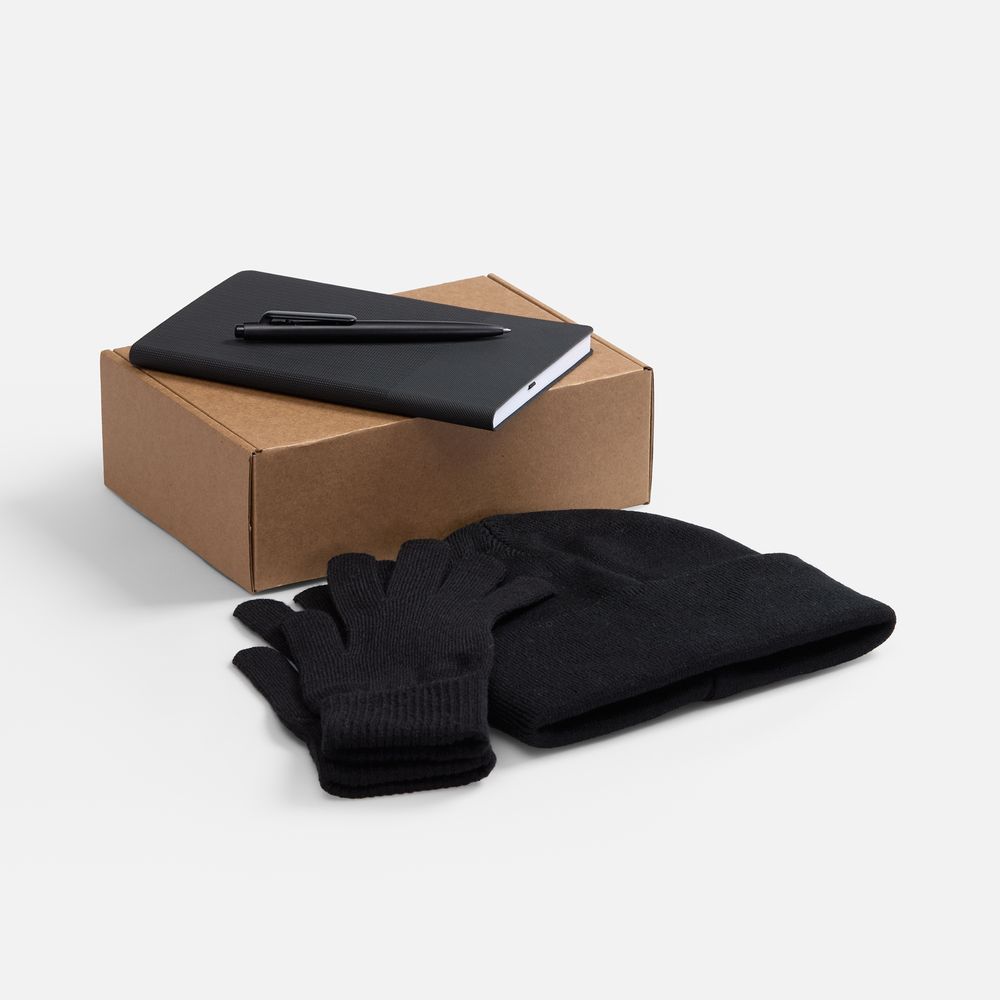 Набор Knit Warm, черный с логотипом