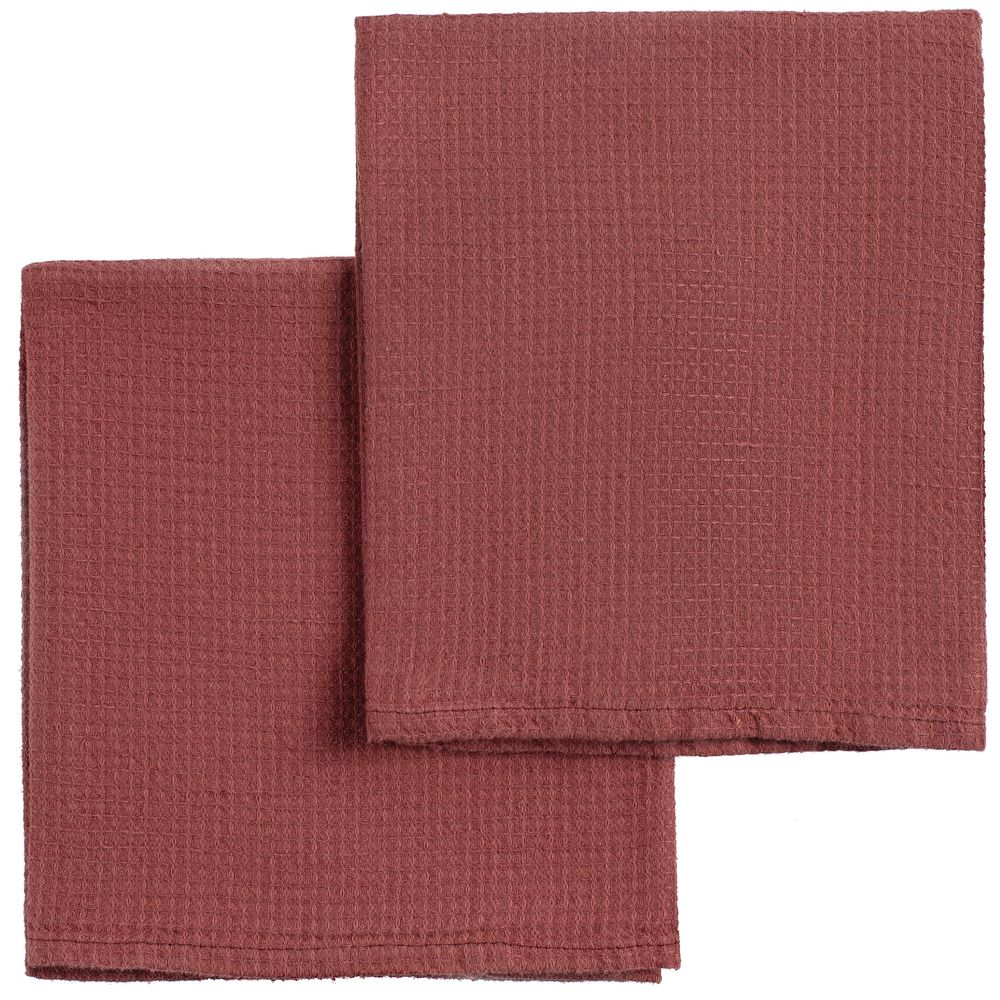 Набор полотенец Fine Line, красный с логотипом