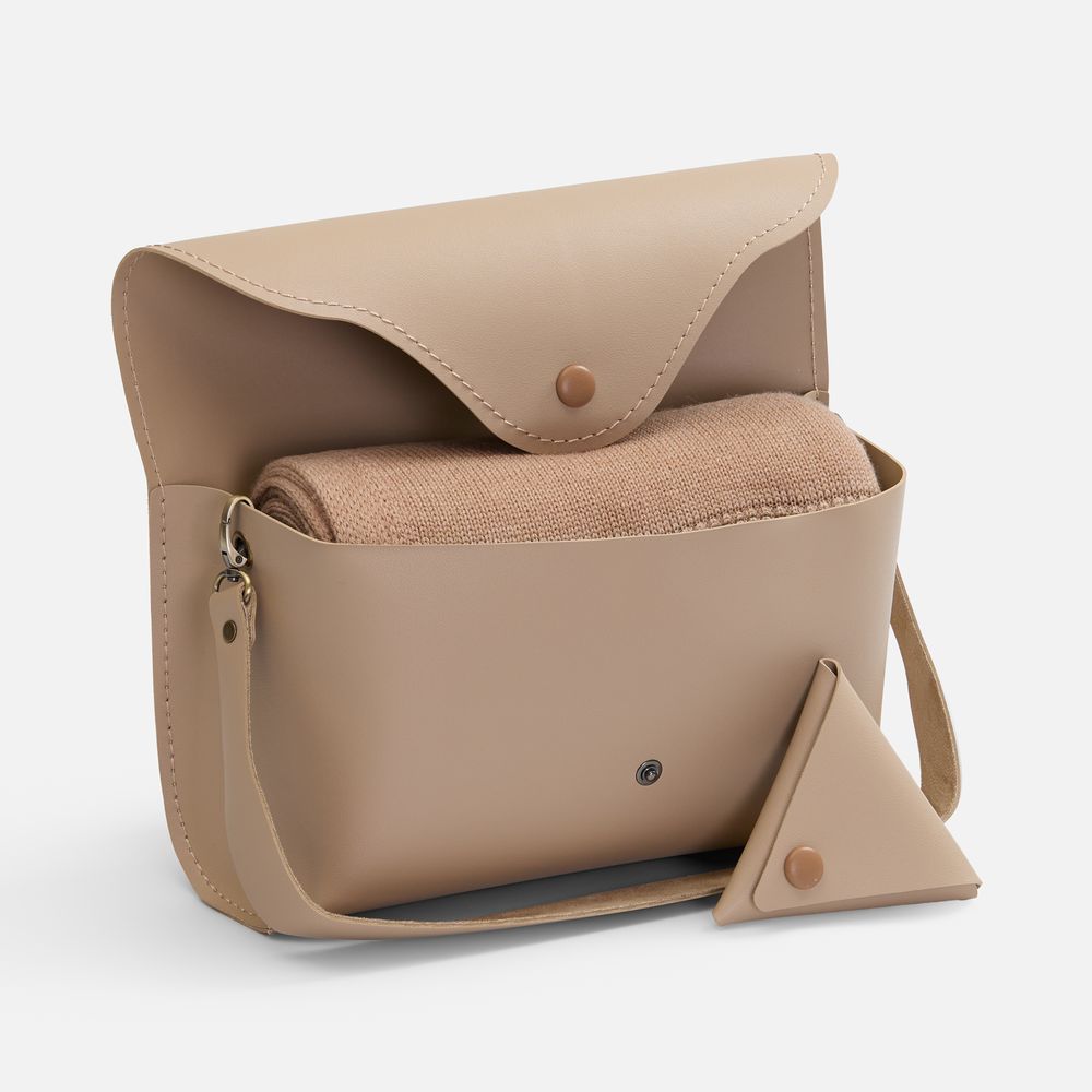 Плед Voyage в кофре, бежевый с логотипом