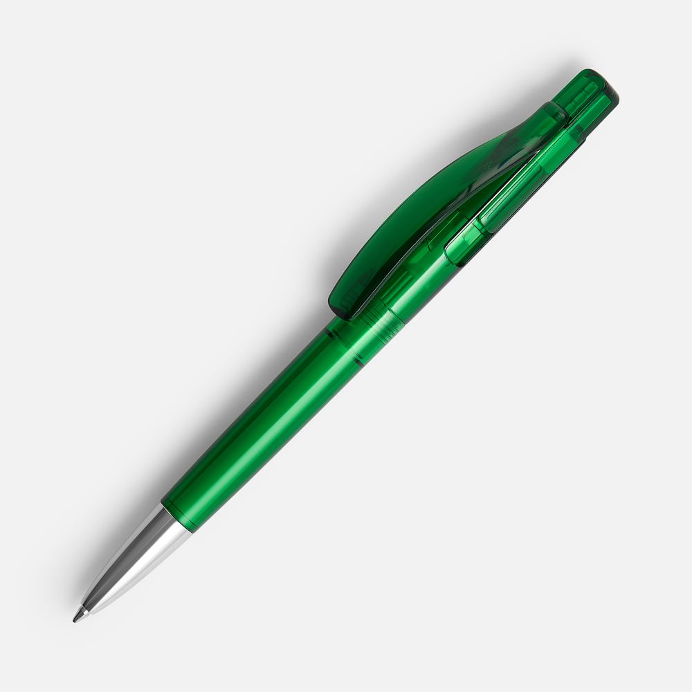 Ручка шариковая Prodir DS2 PTC, зеленая с логотипом