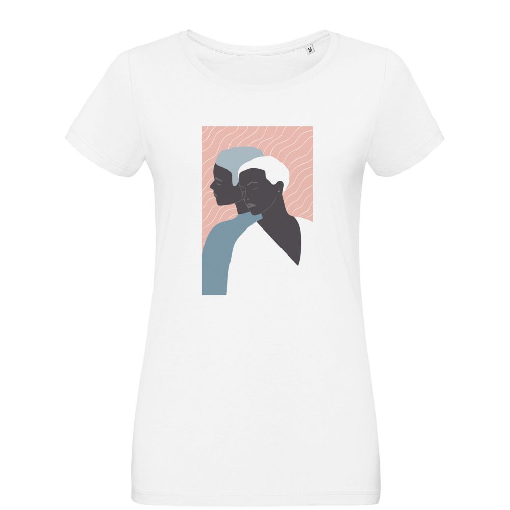 Футболка женская «Пара», белая с логотипом