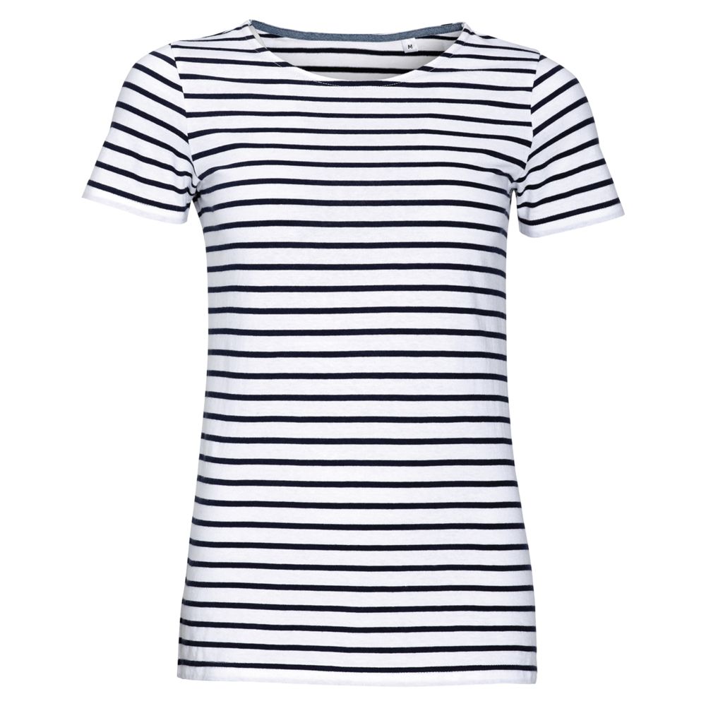 Футболка Miles Women белая с темно-синим с логотипом