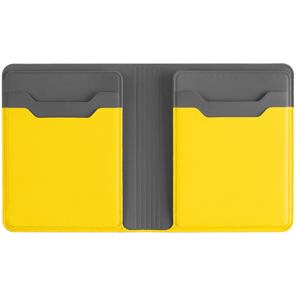 Картхолдер с отделением для купюр Dual, желтый с логотипом