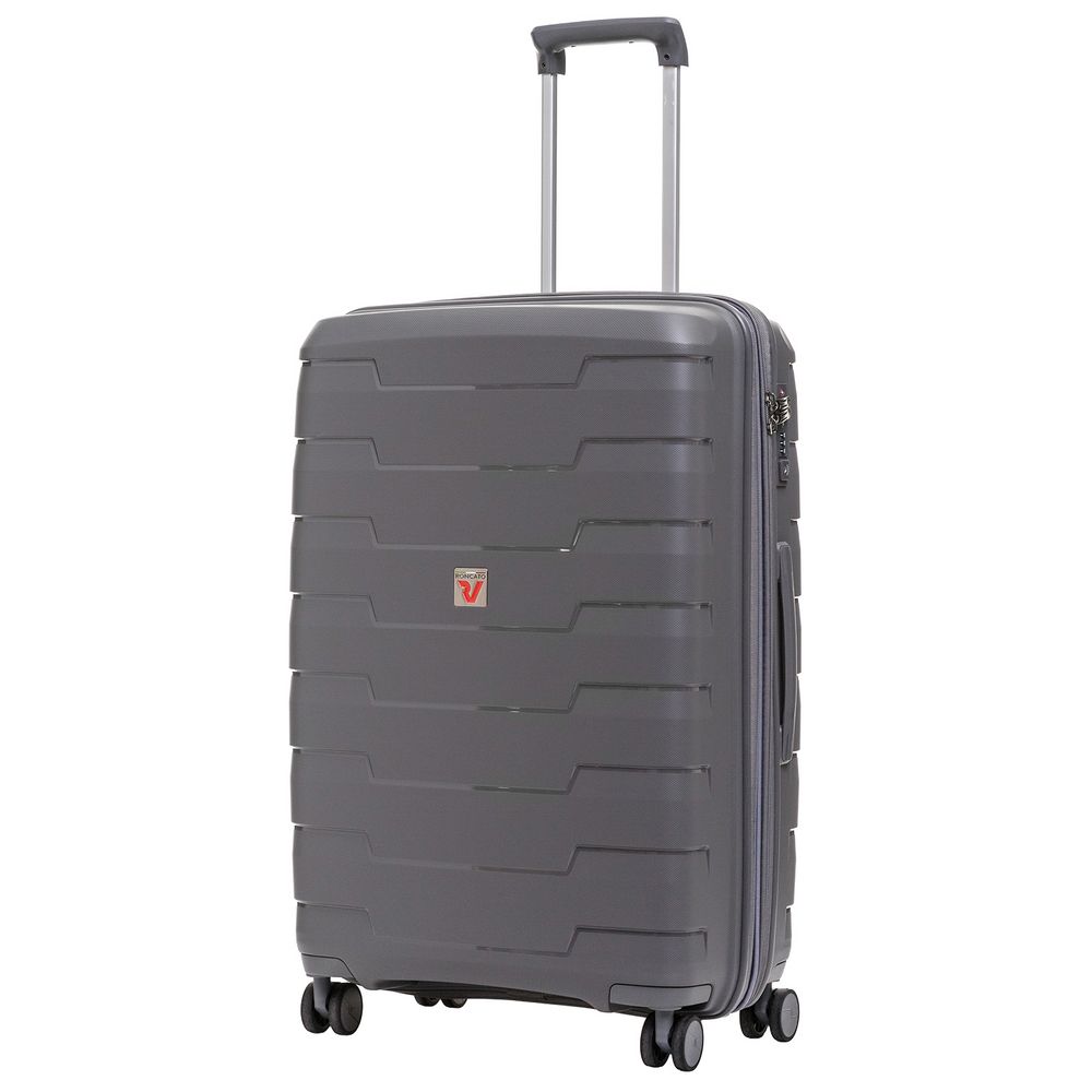 Чемодан Skyline M, серый с логотипом